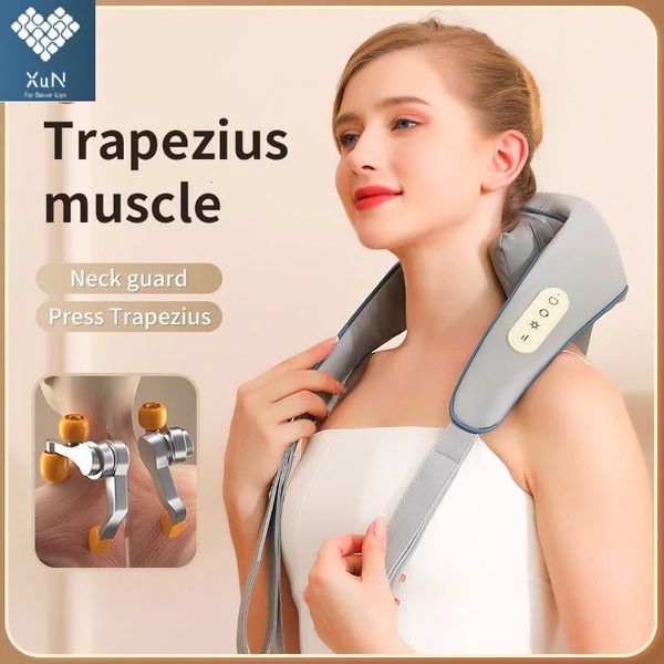 Électrique Shiatsu dos cou épaule corps masseur infrarouge chauffé 4D pétrissage CarHome Massage châle cadeau 240309