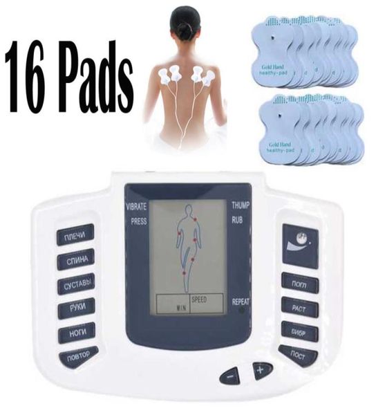 Stimulateur électrique corps complet détendre thérapie musculaire masseur Massage impulsion dizaines Acupuncture Machine de soins de santé 16 Pads6515659