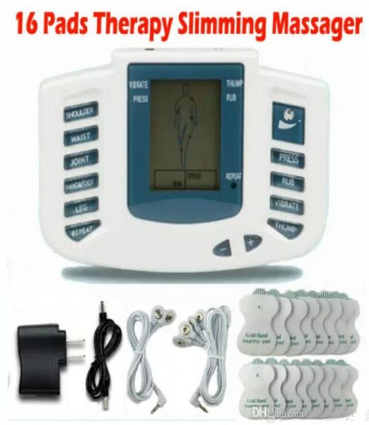 Stimulateur électrique corps complet détendre thérapie musculaire masseur Massage impulsion dizaines Acupuncture Machine de soins de santé 16 coussinets9948462