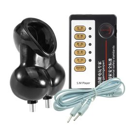 Estimulador eléctrico Scrotum Bondage Bag Ball Camilla Electro Shock Set Estimulación del pene Anillo de pene Juguetes sexuales para hombres BDSM 240102