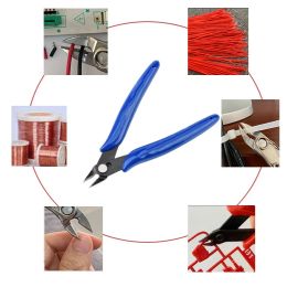 Cortador lateral diagonal de cable de cable eléctrico, alicates de micro cortante para la artesanía de joyería de bobina con tirolinas para hacer corbatas