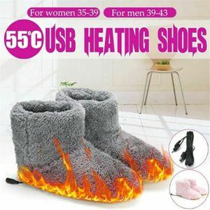 Chaussures chauffantes électriquement hiver USB charge plus chaude chaussure de pied en peluche chaud électrique pantoufle pieds chauffés lavables Hearting chaussures pieds chauds chaussures pour les amoureux 231201