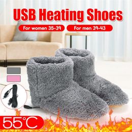 Elektrisch verwarmde schoenen Winter USB -verwarming Kuxe Kloof Warme slippers voeten Wasbare opwarming kussen verwarming Inlegzolen 220921