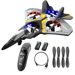 ElectricRC Aircraft 2.4G Radio Gyroscope RC Fighter Jet Gravity Induction Voltige Tumbling Planeur Mousse LED Avion Modèle Jouet Cadeau Pour Enfants 230616