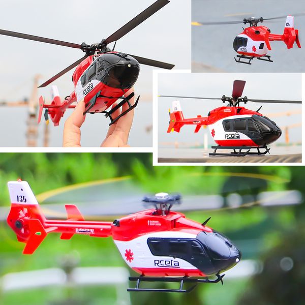 ElectricRC Aircraft EC-135 Scaled 100 Size 4 Channels Gyro Stabilized RC Helicopter for Adults Professional Beginner Remote Control Hobby Toys - RTF 230801