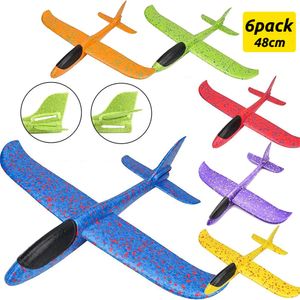 Electricrc Aircraft Epp schuim gooien vliegen vliegtuig vliegtuig handvrij vliegvlak handworp puzzelmodel speelgoed voor kinderen 36cm48cm 230417