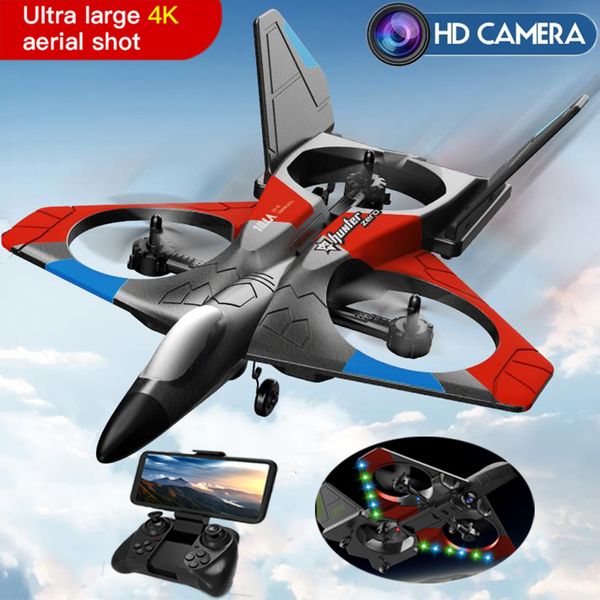 ElectricRC Aviones Sensor de gestos Control remoto Fighter V27 RC Avión 2.4G Aviones Planeador Helicóptero EPP Espuma Inteligente UAV Juguete volador 230329