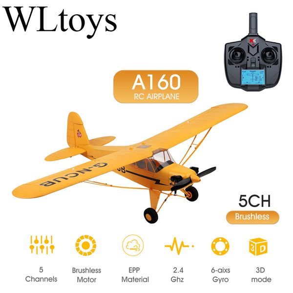 Avión ElectricRC Original WLtoys A160J3 RC Avión 5CH Avión de control remoto 3D6G 1406 Motor sin escobillas Espuma al aire libre Fiexd 230825