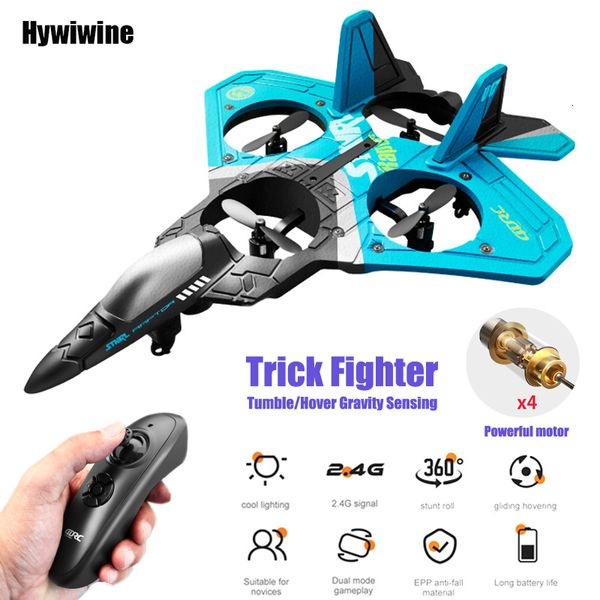 ElectricRC Aircraft RC Avion Télécommande Avion 24G Gravity Sensor Tough Epp Glider LED Stunt Roll Jet Hélicoptère Enfants Jouets Pour Garçons 230807