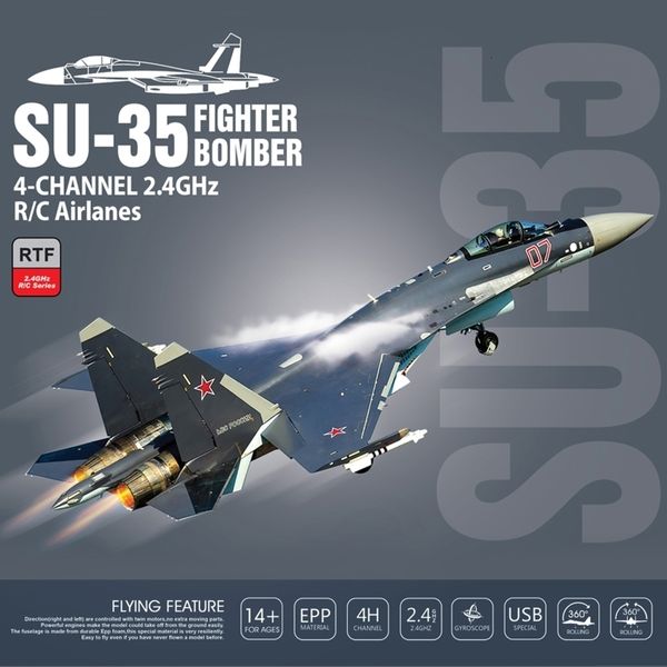 ElectricRC Aircraft Control remoto Fighter Aircraft 360 ° Stunt Flip Mini Aircraft SU-35 Inverted Flying Easy Operation para niños principiantes 230616