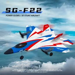 ElectricRC Vliegtuigen SG-F22 4K RC Vliegtuig 3D Stunt Vliegtuig Model 2.4G Afstandsbediening Vechter Zweefvliegtuig Elektrisch Rc Vliegtuigen Speelgoed voor kinderen Volwassenen 231115