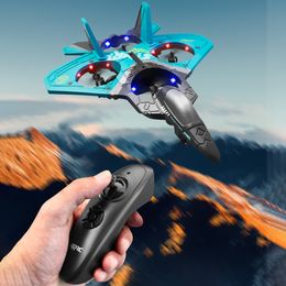 Electricrc Aircraft V17 Drone Trick 4 Rotor RC Glider Mini LED 24G Gravity Sensor Remote Control Helicopter Outdoor Plane Toys 230812