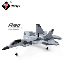 ElectricRC Vliegtuigen WLtoys A180 F22 24G RC 3CH Vliegtuig Afstandsbediening Vliegtuigen Vaste Vleugel Epp Materiaal Elektrisch Vliegtuig Model Outdoor Speelgoed voor Jongen 231110