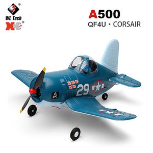 Avion électrique RC WLtoys XK A500 Avion RC QF4U Fighter Machine à quatre canaux A250 A200 Avions télécommandés Mode 6G Jouets de combat pour adultes 230823