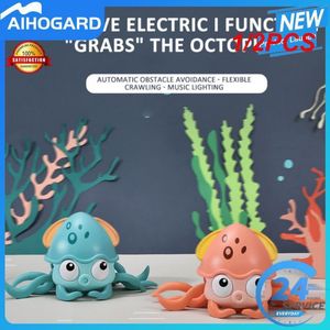 ElectricRC Dieren 12PCS Kinderen Inductie Ontsnapping Kruipende Krab Octopus Speelgoed Baby Elektronische Huisdieren Muzikaal Speelgoed Educatief Peuter Bewegend 230922