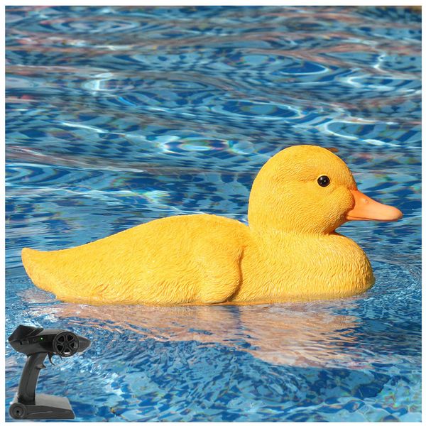 ElectricRC Animals 15KMH 24G 35CM Pato amarillo Control remoto Barco Juguetes para animales Se puede usar Presa Cebo Juguete Agua para niños RC Regalo para niños 230825