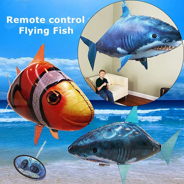 Animales eléctricos 1 PPC Control remoto Aire volador Tiburón Juguete Clown Fish Globos RC RC Robot Regalo para niños Inflables con Helium Plane 230812