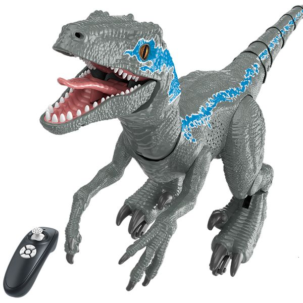Animaux électriques 2,4g RC Dinosaure Raptor Intelligent Remote Contrôle Jurassic Dinosaur Toy Electric Walking Animaux Toys for Children 230801