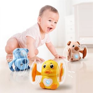 Electricrc Animals Baby Electric Rolling Toys met muziekgeluid bestuurde spraakbesturing tuimelende poppen voor kinderen interactief speelgoed cadeau 220914