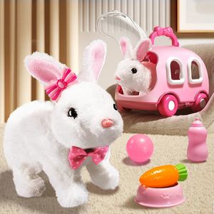 ElectricRC Animales Niños Peluche Lindo Conejo Niños Mascota electrónica con sonido Animal DIY Cambio de ropa Juego Caminar Juguetes para mascotas en movimiento durante 3 años 231115