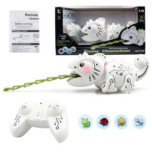 ElectricRC Animales Niños Control remoto Camaleón Pet Toy Bug Catching Cool Light Music Machine Electric Kid Regalo 230825