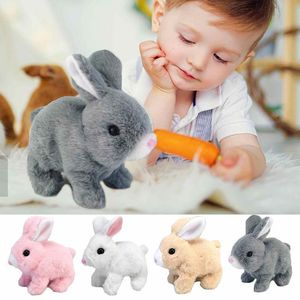 ElectricRC Animaux Mignon Électrique Animal De Compagnie De Pâques En Peluche Lapin Jouet Interactif Robot Lapin Marche Sauter Courir Animal Secouer Les Oreilles Pour Enfant Cadeau 230602