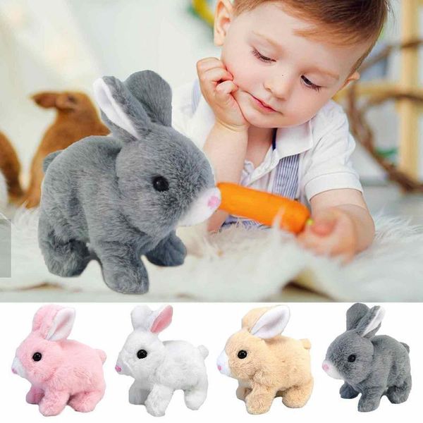 ElectricRC Animaux Mignon Électrique Animal De Compagnie De Pâques En Peluche Lapin En Peluche Jouet Interactif Robot Lapin Marche Sauter Courir Animal Secouer Les Oreilles Pour Enfant Cadeau 230705