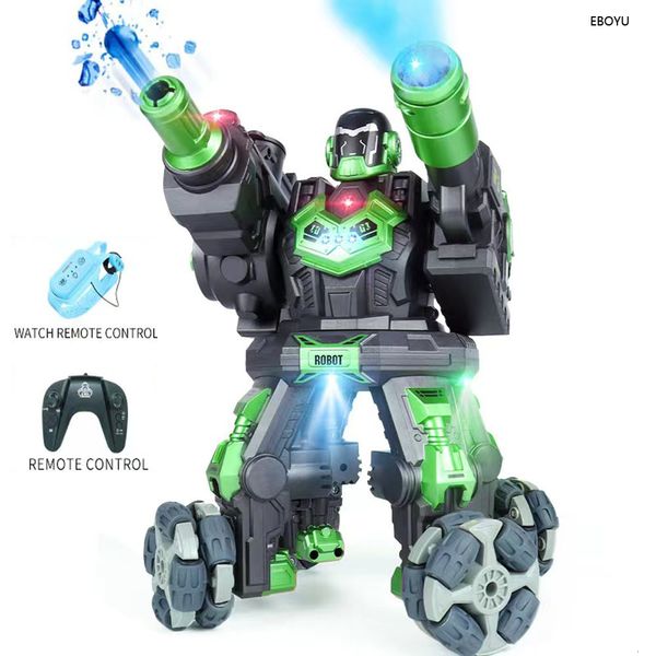 ElectricRC Animals EBOYU R26 RC Robot de combat 24G tir double télécommande avec bombe à eau combat par pulvérisation 360 ° jouets cadeau pour enfants 230906
