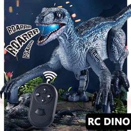 Animaux électriques marche électrique télécommande dinosaure Robot RC jouets simulé contrôle de balançoire pour les enfants 231128