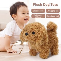 Electricrc Animals Electronic Pets Simulation Smart Dog genaamd Walking Plush Toy Electric Plush Robot Dog For Baby Kids pluche speelgoed Kerstcadeau 230504