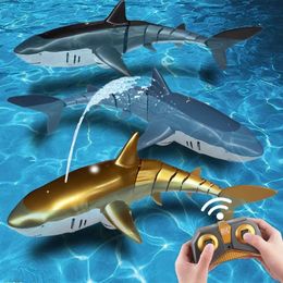 ElectricRC Animales Divertido RC Shark Toy Robots de control remoto Bañera Piscina Juguetes eléctricos para niños Niños Niños Cool Stuff Sharks Submarine 231114