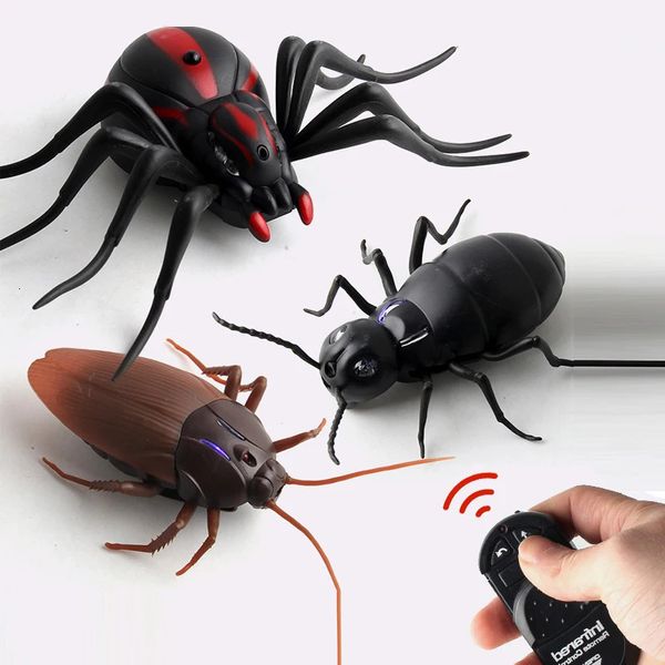 Electricrc Animaux infrarouge RC Remote Contrôle Animal Insect Toy Smart Cockroach Spider Ant Insect effrayant Trick Halloween Toy Christmas Kids Gift 231219