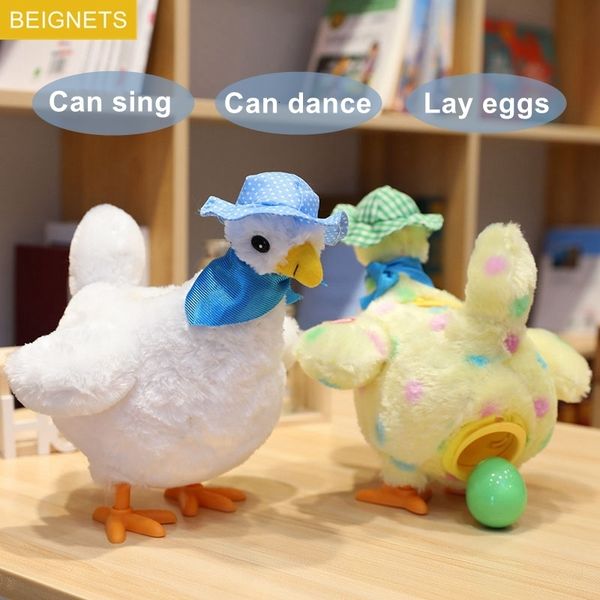 ElectricRC Animaux Pondant Oeuf Poule Poulet Électronique En Peluche Danse Chant Anti-Stress Gadget Drôle Cadeau De Noël Pour Les Enfants 230627