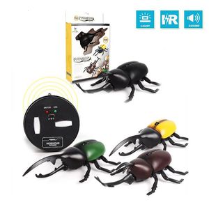 ElectricRC Animaux Éclairage Infrarouge RC Beetle Simulatif Télécommande Animal Jouet Électrique avec Son Drôle Nouveauté Terrifiant Noël Enfant Cadeau 231114