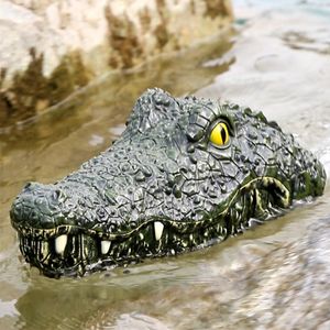 Electricrc Animals RC Boat Ship Toy Simulation Head 24g Remote Control Blague Alligator Decy Toys Electric Summer Water Spoof Gift 230812