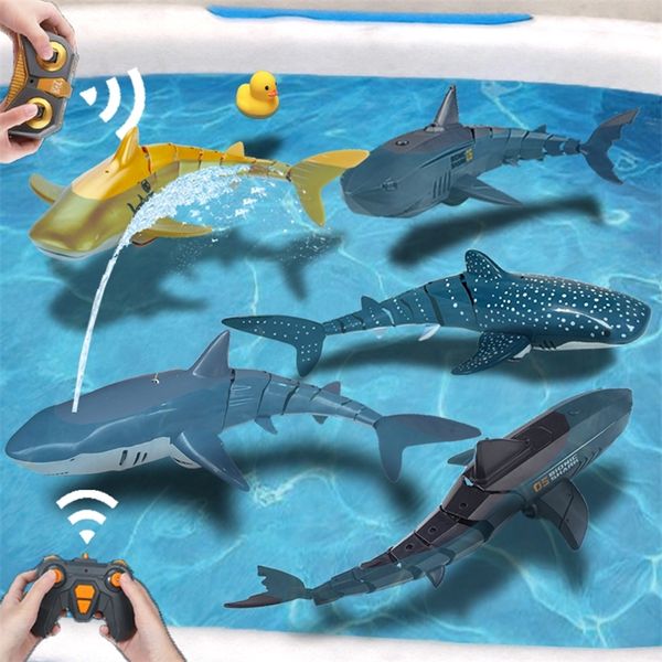 ElectricRC Animals Rc Shark Radio Control remoto Animales Submarine Robots Simulación Electric Fish Pools Baño Juguetes de agua para niños Boy Baby Children 220913