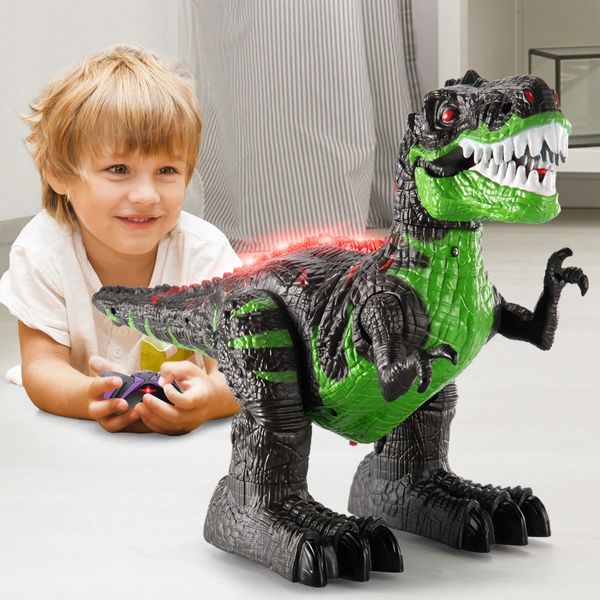 ElectricRC Animaux Télécommande Dinosaures Robot Électrique Son Lumière Jouet Excavation Animaux Jurassiques T Rex Jouets Éducatifs pour Enfants Garçons 231115