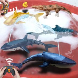 ElectricRC Animaux Télécommande Requin Électrique Éducatif Rc Robots Jouets pour Enfants Garçons Enfants Cadeaux Poissons Piscines Bain Sous-Marin 230807