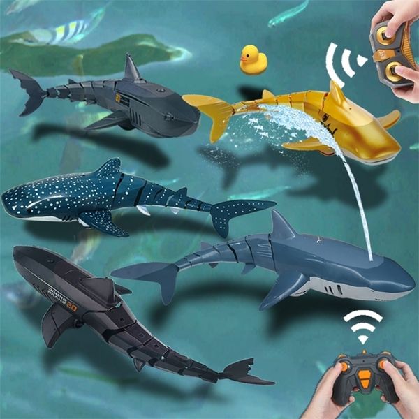 ElectricRC Animaux Télécommande Requin Électrique Rc Robots Animaux Poissons Jouets Éducatifs pour Enfants Garçons Enfants Cadeaux Piscines Bain Sous-Marin 220914