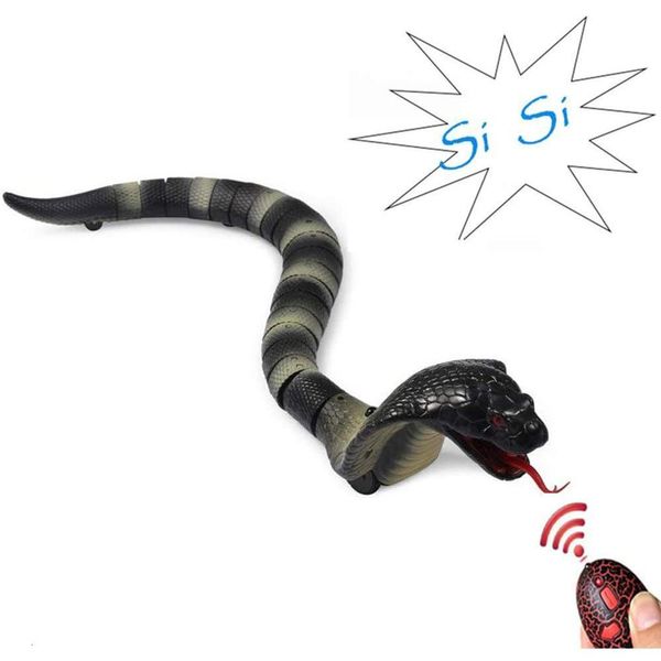 Animaux électriques télécommande serpent jouet Rechargeable RC effrayant Reptile jouets 43 CM longue farce pour les enfants 230825