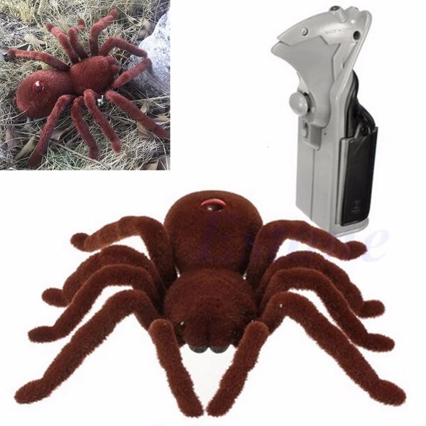 ElectricRC animaux effrayant télécommande effrayant doux en peluche araignée infrarouge RC tarentule jouet enfant cadeau 231114