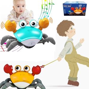 ElectricRC Animals Simulation Crab Baby Toy Electric Moving Toys Clockwork Dancing Crawling Pet Robot Toddler Learning Education Birthday Gift 230306