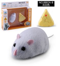 ElectricRC Animaux Simulation Infrarouge Électrique Prank Blagues Télécommande Souris Modèle Rc Animaux Souris sur Radio Contrôle pour Chat Jouets pour Enfants 230613