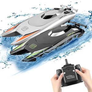 ElectricRC Boats 2.4GHz 4CH Télécommande Électrique Racing Ship 25kmh Double Moteur RC Vitesse Bateau Haute Vitesse Télécommande Racing Ship Toys 230504