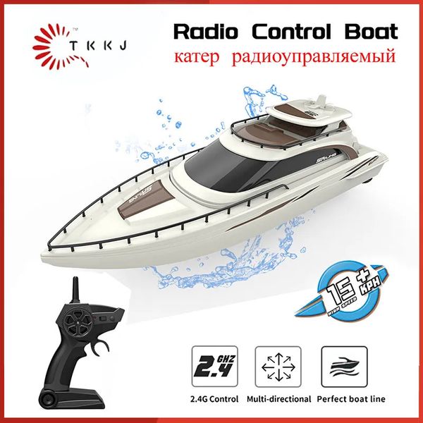 Barcos ElectricRC 24G Máquina de hélice Control remoto Barco de alta velocidad RC 1/28 Modelo de lancha rápida Juguetes para niños Regalos Barco 231010