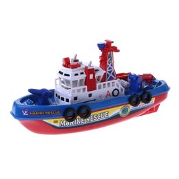 Electricrc Boats Fast Speed ​​Music Light Electric Marine Rescue Fire Fighting Boat Toy voor kinderen 230504
