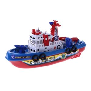 ElectricRC Bateaux Vitesse Rapide Musique Lumière Électrique Marine Sauvetage Lutte Contre L'incendie Bateau Jouet pour Enfants 230504