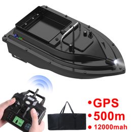 Bateaux électriques RC bateau d'appât de pêche avec sac GPS retour automatique 2KG bac de charge 500M Distance veilleuse 12000mah 6 heures bateau jouet 230325