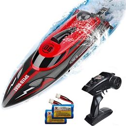 ElectricRC Boats HJ808 RC Boat 2.4Ghz 25kmh Control remoto de alta velocidad Racing Ship Water Speed Boat Niños Modelo de juguete 230504