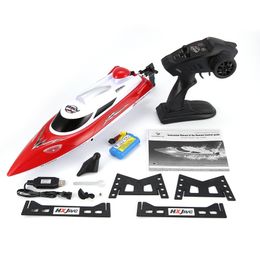 ElectricRC Boats HONGXUNJIE HJ806 47cm 24G RC 30kmh système de refroidissement par eau de bateau de course à grande vitesse inversé invite de tension omnidirectionnelle 230906